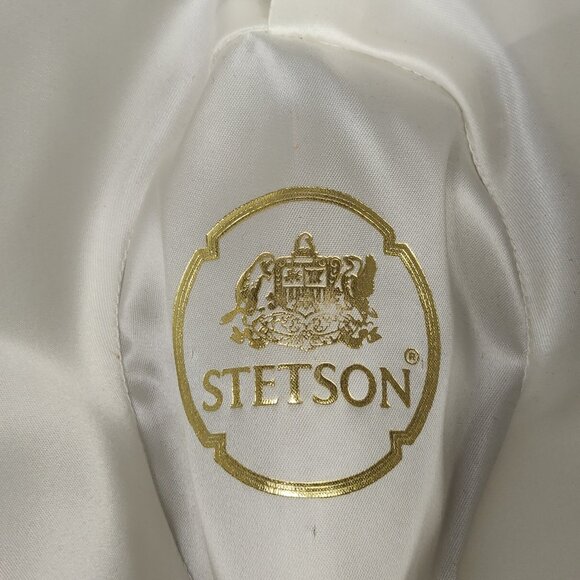 Stetson Gray Grey Wool Hat Size 7 1/8 Damaged Interior Leather Band Made in USA - Picture 9 of 13